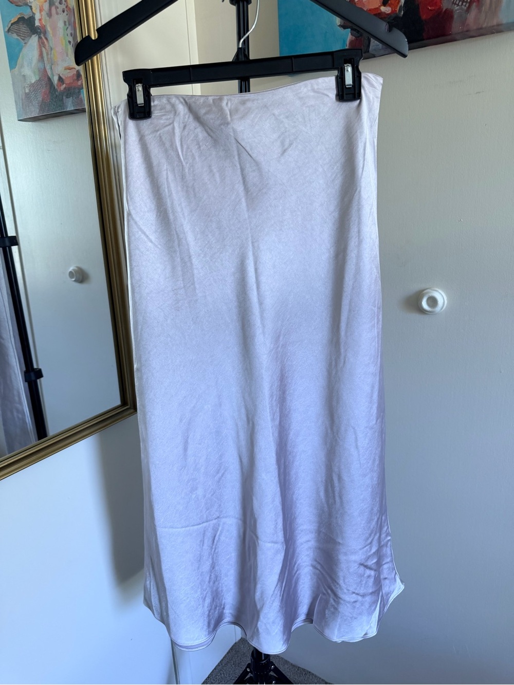 Lucy Paris Satin Midi Skirt Light Blush Pink Size M